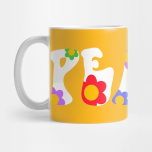 Floral Peace Text Mug